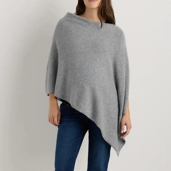NWT Quince Women's Mongolian Cashmere Nursing Shawl Heather Grey One Size - Picture 9 of 13